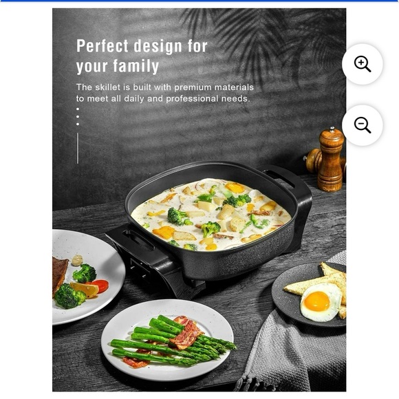 New Electric Skillet with Glass Lid - Black - Picture 2 of 8